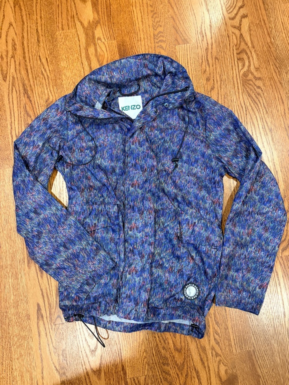 Kenzo Multicolor Streak-Print Jacket with black  Logo Patch
